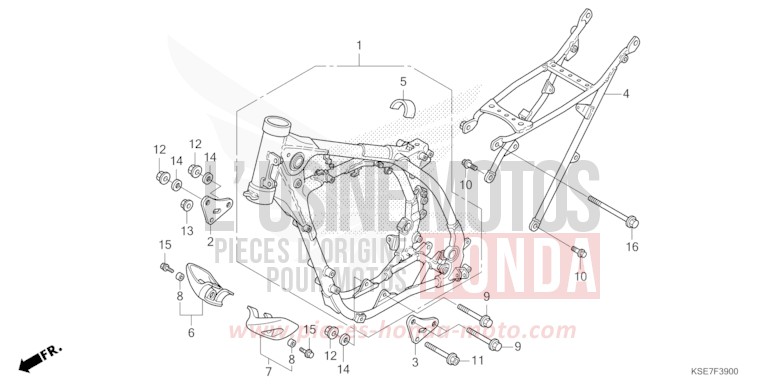 FRAME BODY for CRF150R "Big wheels" EXTREME RED (R292) from 2022